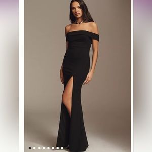 BHLDN Daniella Off-The-Shoulder Stretch Crepe Maxi Gown